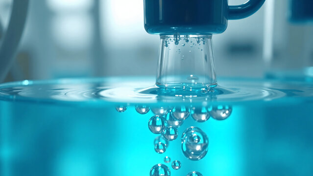 Hydrogen Bubbles in Electrolysis Water Science Lab