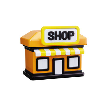 supermarket 3d render icons