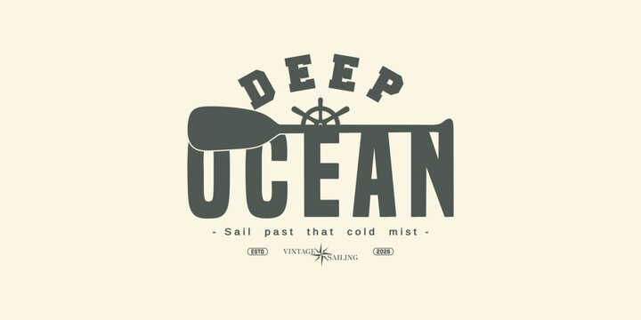 Retro vintage typography college varsity sailing and nautical slogan print for graphic jersey, tee, hat, t-shirt, sweatshirt, or wall art design - Vector