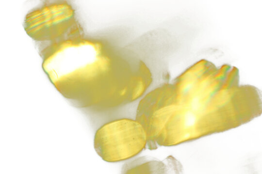 Abstract yellow light blur and bokeh on black background and transparent PNG
