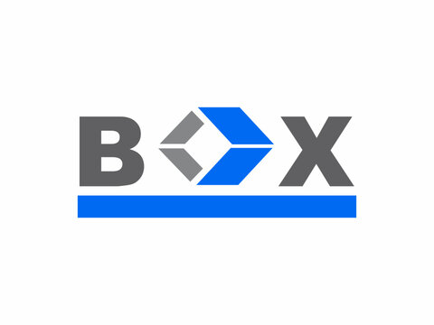 Creative Box Typography Logo Design with 3D Isometric Cube Element for Shipping Delivery or Logistics
