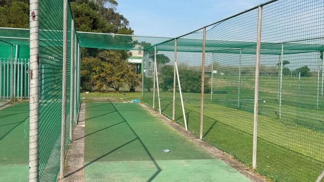 Cricketing nets at a cricketing club.