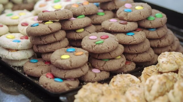 Making cookies in a bakery