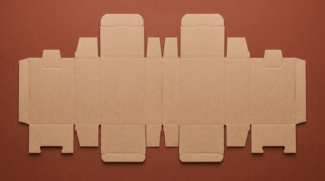 Unfolded Cardboard Box Die Cut Pattern