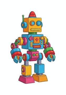 Colorful cartoon train with candy cargo illustration.