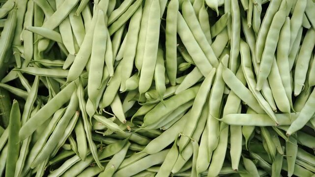 Fresh green beans at a local market