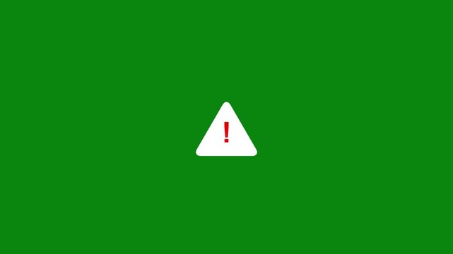 Green Background with White Triangle Exclamation Mark Symbol Alert Sign Indicating Caution or Warning Message for Safety and Information