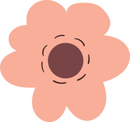 Fototapeta premium hand drawn cute cartoon flowers for icon and plant sticker