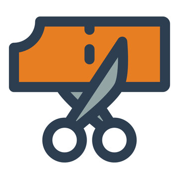 cloth cutting filled outline icon