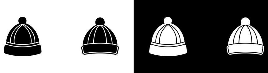 Fototapeta premium beanie hats with different color schemes isolated on transparent background for graphic design use
