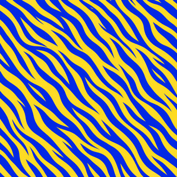 Blue-Yellow Zebra/Tiger Pattern
