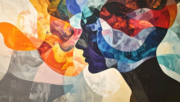 Colorful Abstract Portrait - Exploring the Depths of the Human Psyche.