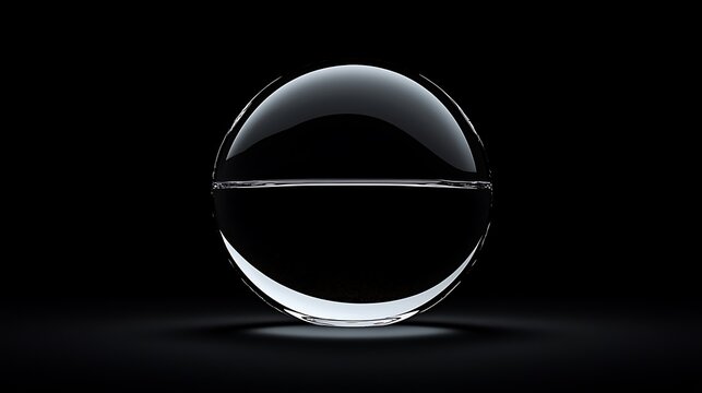 Glass sphere on black background