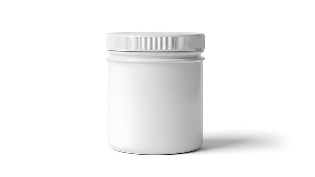 A white plastic container with a screw on lid