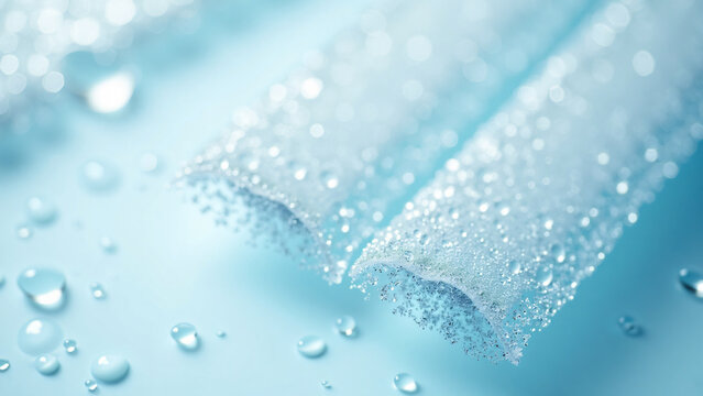Water Filter Membrane with Droplets Flowing Through