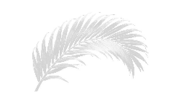 Palm Leaf Halftone Texture Background Design Isolated on Transparent Background PNG.