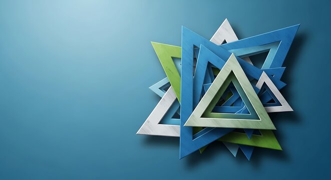 Abstract geometric composition of overlapping triangles