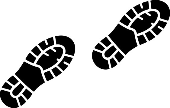 Pair of shoe footprints or boot tracks