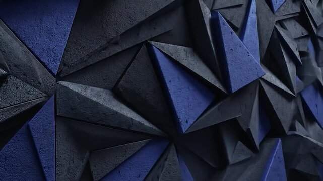 Abstract geometric wall texture in black and blue colors