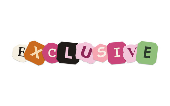 Exclusive paper collage letters ransom note style with exclusive typography alphabet scrapbook