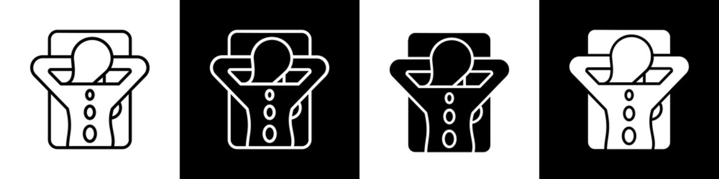 Hot stones black and white icon design concept