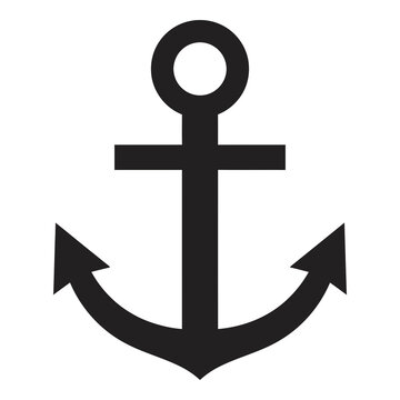 Black anchor symbol icon nautical sign