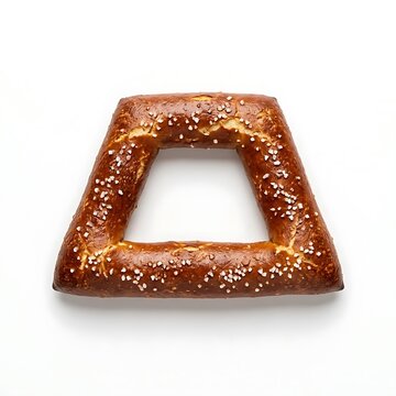 Soft pretzel baked in a trapezoid shape