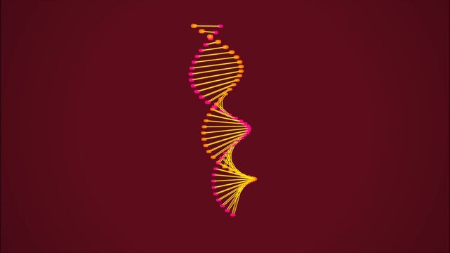 Rotating DNA double helix molecule structure representing genetic research and biological data science for medical innovation