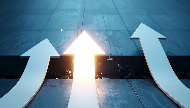 Breaking Through Upward Arrows Progress and Momentum