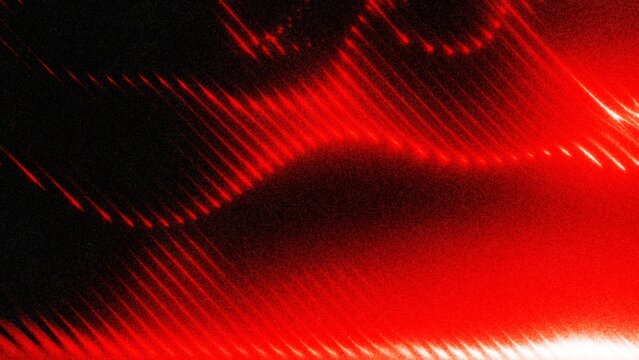 Abstract Glowing Red Laser Light Waves on Dark Background