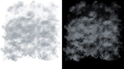 Naklejka premium Atmospheric smoke texture on black and white backgrounds, ethereal gray mist clouds, wispy fog overlay for creative design