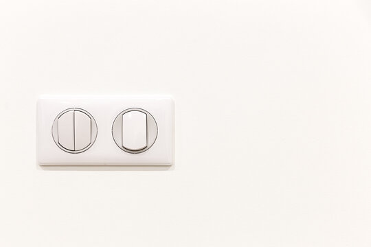 White modern switch light on white wall