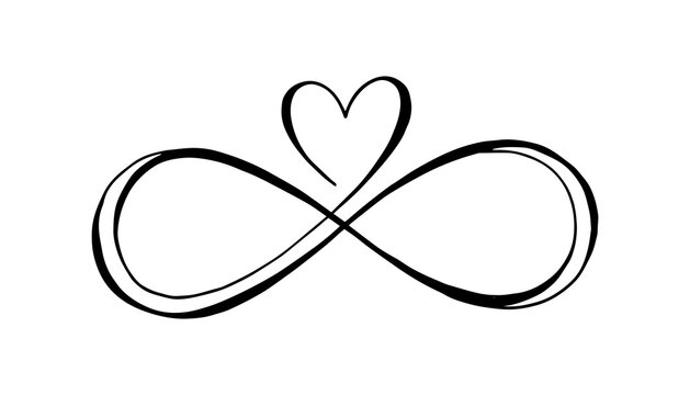 Elegant infinity symbol with heart design for love and eternity concepts