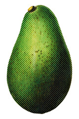 Fototapeta premium Halftone avocado sticker with a white border