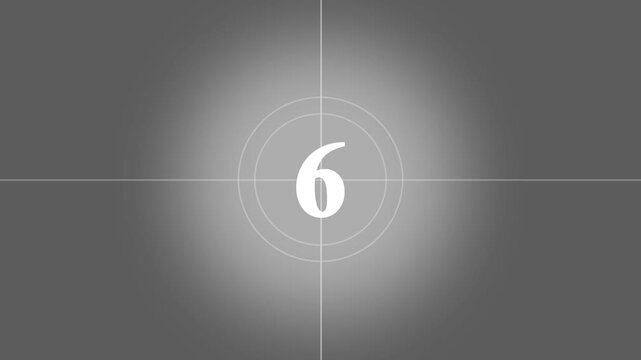 Movies start intro  1 2 3 4 5 6 7 8 9 10 count down with white back ground. Motion graphics of number countdown concept.10 seconds old film countdown animation with white background.4k video
