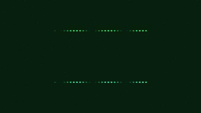 Green glowing squares arranged in a horizontal line pattern against a dark moody shaded environment