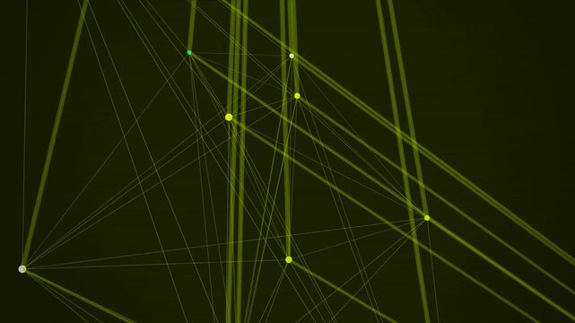 Interconnected neural network nodes displaying complex data connections and information flow patterns for scientific research visualization purposes