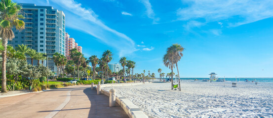 Clearwater beach with beautiful white sand in Florida USA © Maria