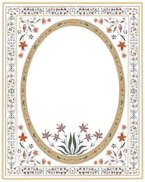 Arabic Indian Ottoman Islamic Mughal floral frame beauty garden ornament	
