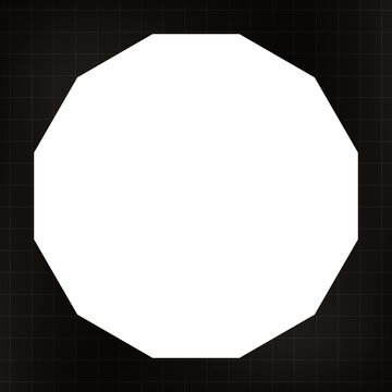 Simple dodecagon png frame, geometric black design, transparent background