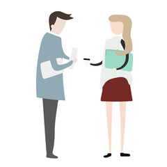 Fototapeta premium Business people png discussion clipart, workplace cartoon illustration