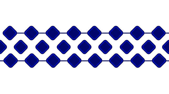 Blue diamond shape pattern decorative border line