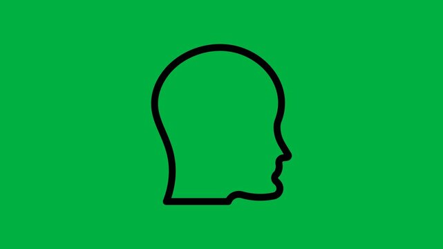 Anonymous Person Profile Human Head with Question Mark Loop Animation. User Identity Unknown Symbol Isolated on Green Screen Chroma Key Background. 4k Motion Graphics Video Footage