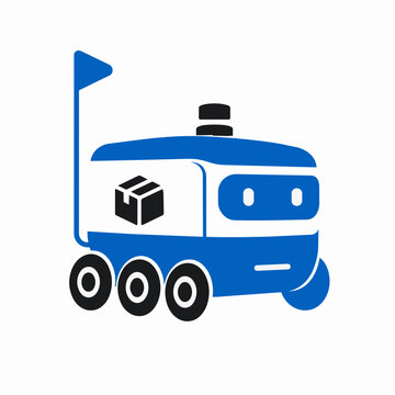 Cute Blue Robot Toy with Wheels and Antenna for Kids Play