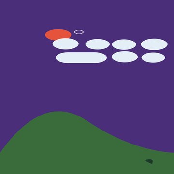 Modern abstract cloud and mountain icon set