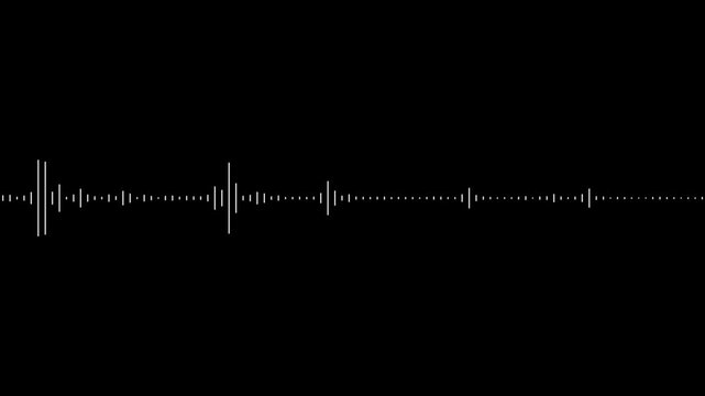 Music bar Sound line audio wave visualization voice record video on black background. Sound wave or frequency digital movement. Classic graphic sound equalizer. Audio waveform spectrum 4k.