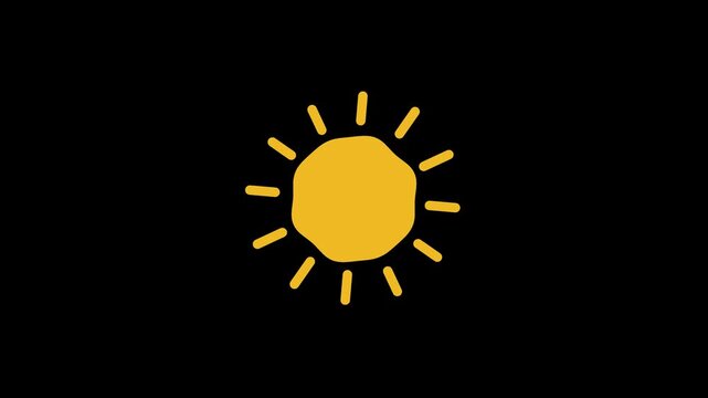 Bike sun icon animation on a dark background