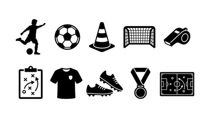 Obraz premium Sports equipment and activity icons set