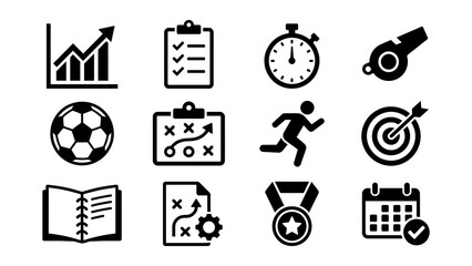 Obraz premium Flat icons set of goals and achievements