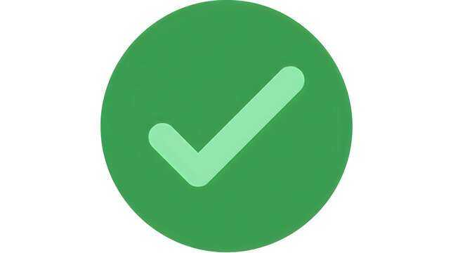 Green circle check mark icon for business success illustration
